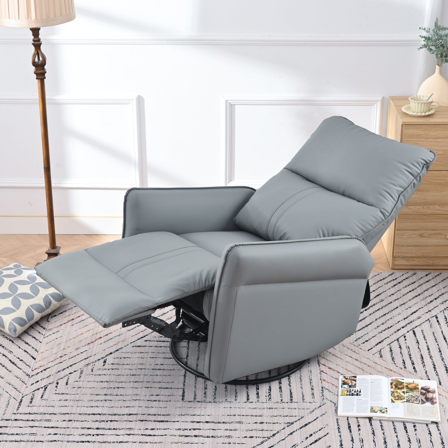 Fauteuil à bascule inclinable, fauteuil à bascule pivotant à 360 degrés pour chambre d'enfant, fauteuil planeur, petit fauteuil à bascule inclinable pivotant et moderne