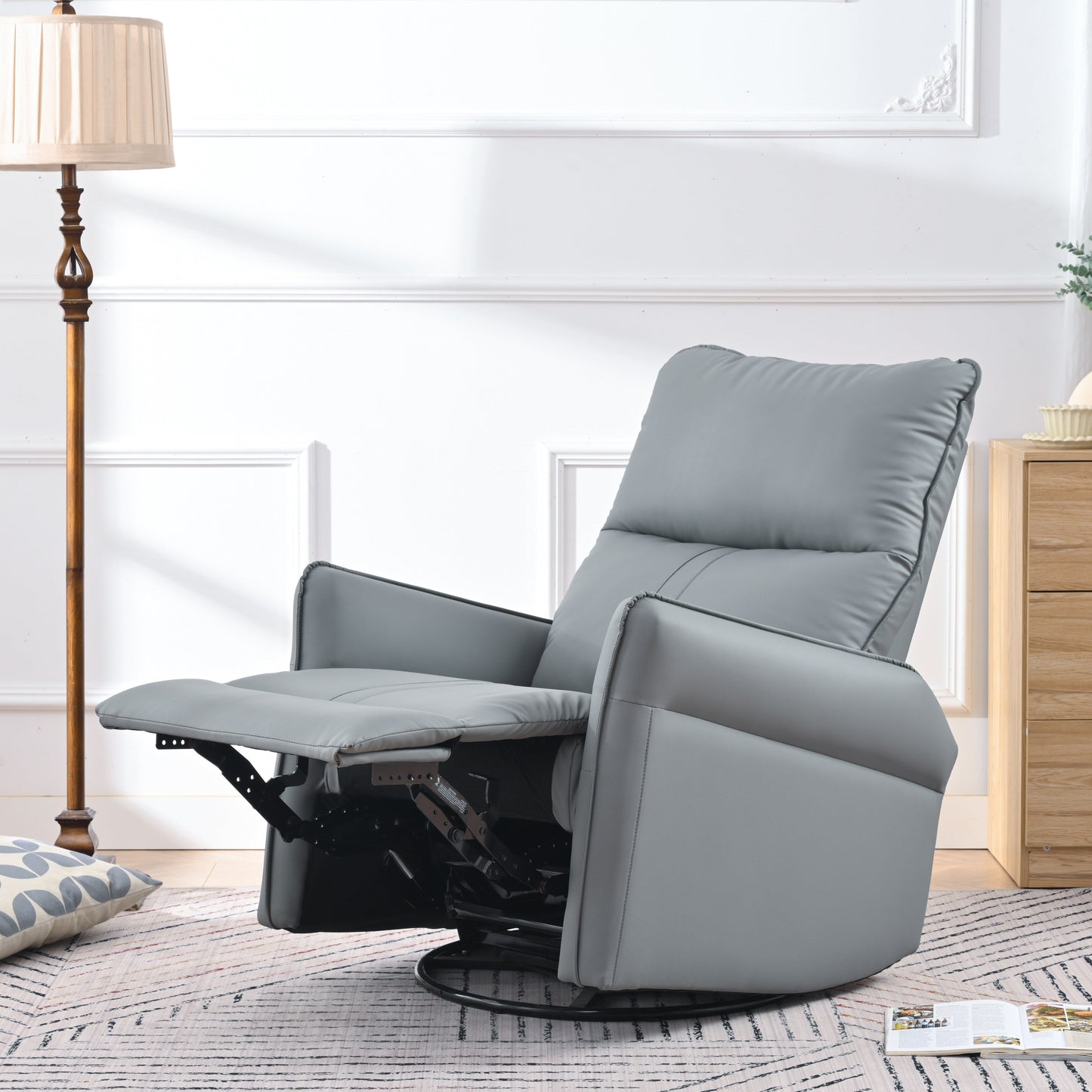 Fauteuil à bascule inclinable, fauteuil à bascule pivotant à 360 degrés pour chambre d'enfant, fauteuil planeur, petit fauteuil à bascule inclinable pivotant et moderne