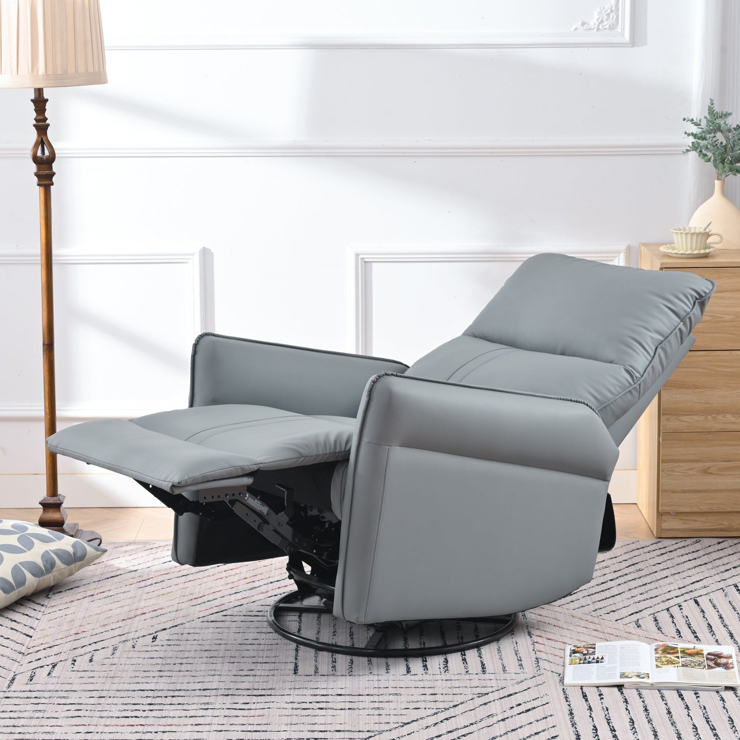 Fauteuil à bascule inclinable, fauteuil à bascule pivotant à 360 degrés pour chambre d'enfant, fauteuil planeur, petit fauteuil à bascule inclinable pivotant et moderne