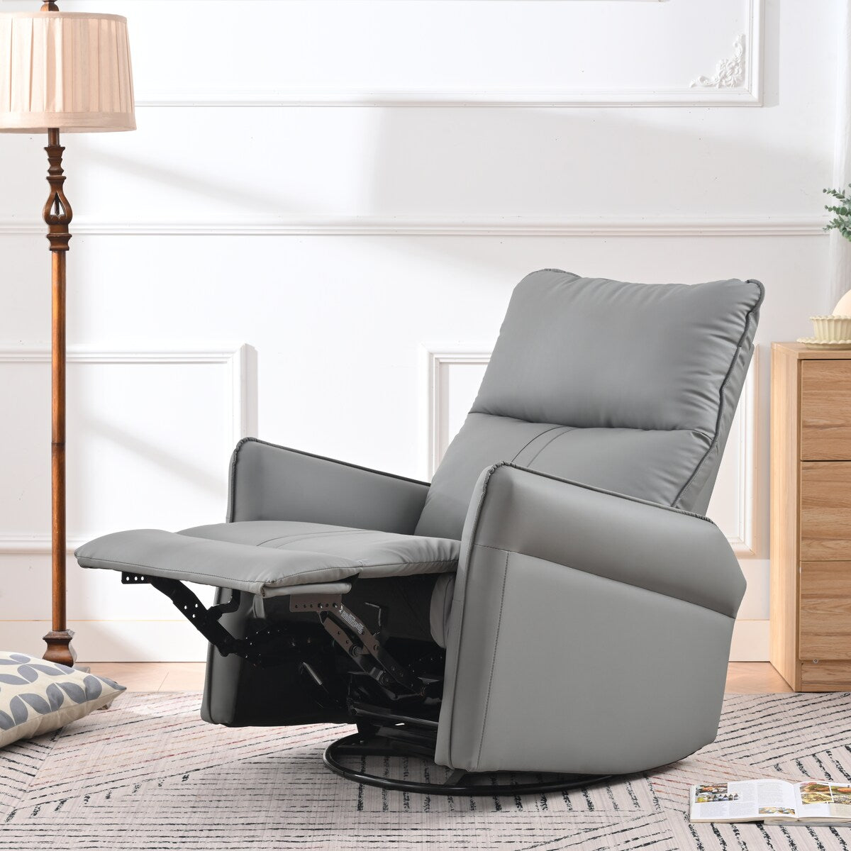 Fauteuil à bascule inclinable, fauteuil à bascule pivotant à 360 degrés pour chambre d'enfant, fauteuil planeur, petit fauteuil à bascule inclinable pivotant et moderne