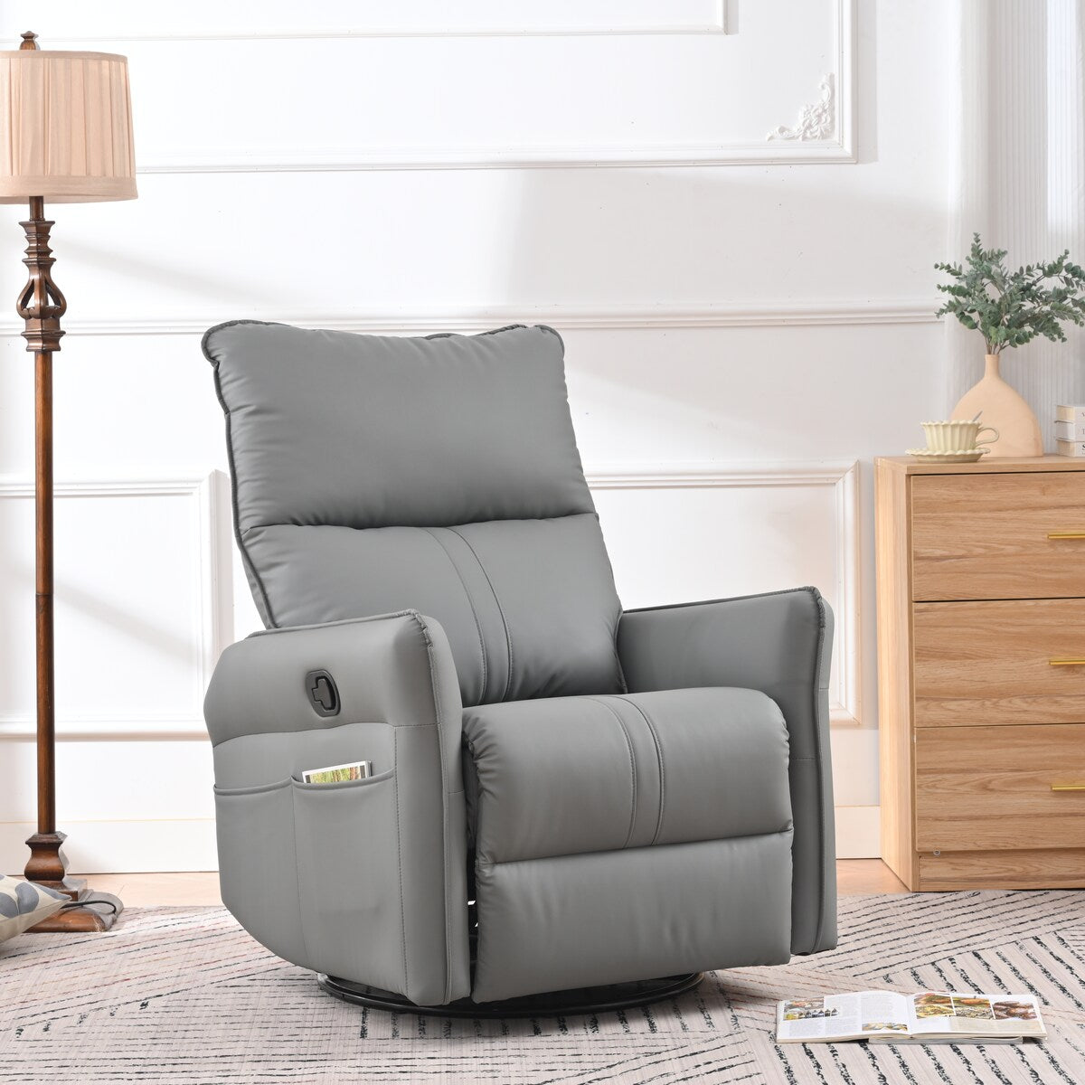 Fauteuil à bascule inclinable, fauteuil à bascule pivotant à 360 degrés pour chambre d'enfant, fauteuil planeur, petit fauteuil à bascule inclinable pivotant et moderne