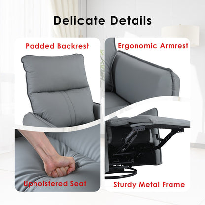 Fauteuil à bascule inclinable, fauteuil à bascule pivotant à 360 degrés pour chambre d'enfant, fauteuil planeur, petit fauteuil à bascule inclinable pivotant et moderne