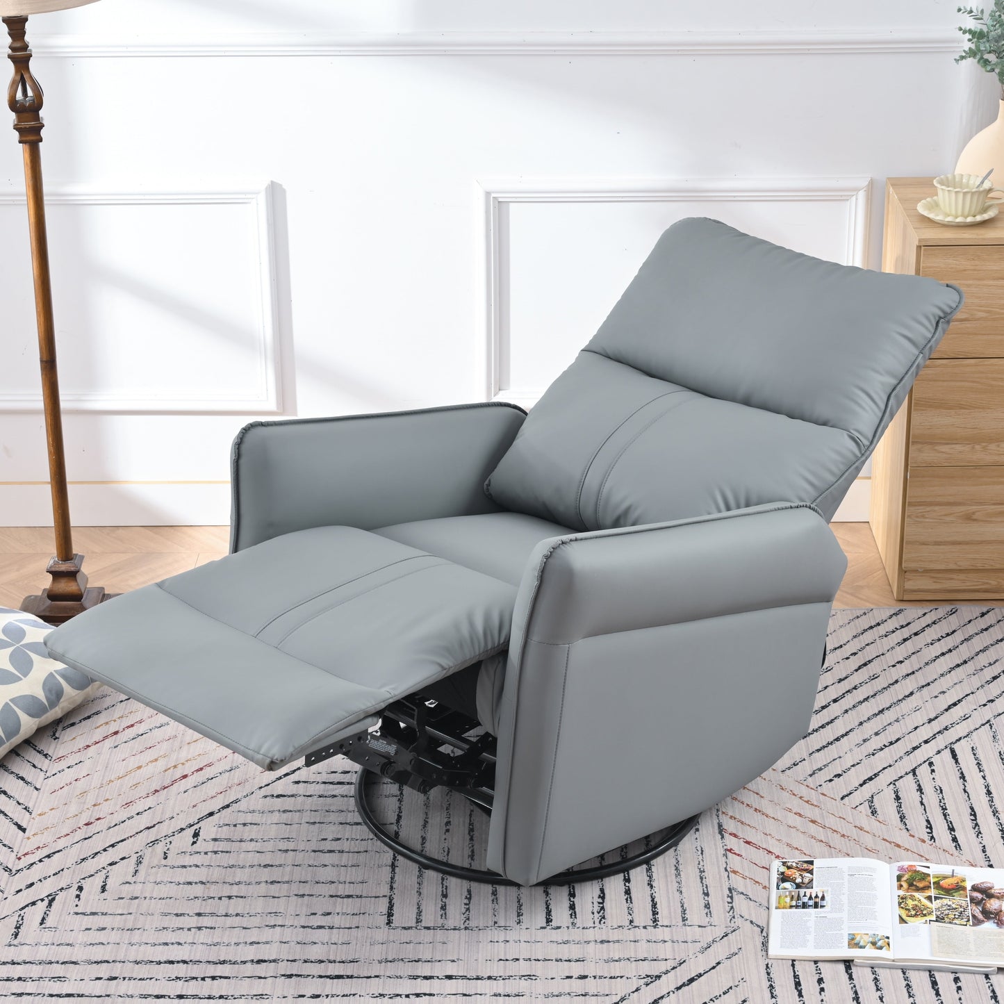 Fauteuil à bascule inclinable, fauteuil à bascule pivotant à 360 degrés pour chambre d'enfant, fauteuil planeur, petit fauteuil à bascule inclinable pivotant et moderne