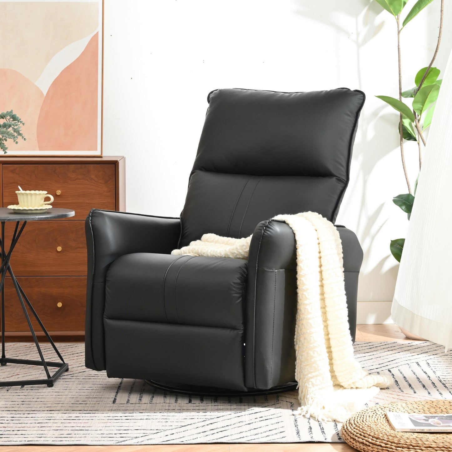 Fauteuil à bascule inclinable, fauteuil à bascule pivotant à 360 degrés pour chambre d'enfant, fauteuil planeur, petit fauteuil à bascule inclinable pivotant et moderne