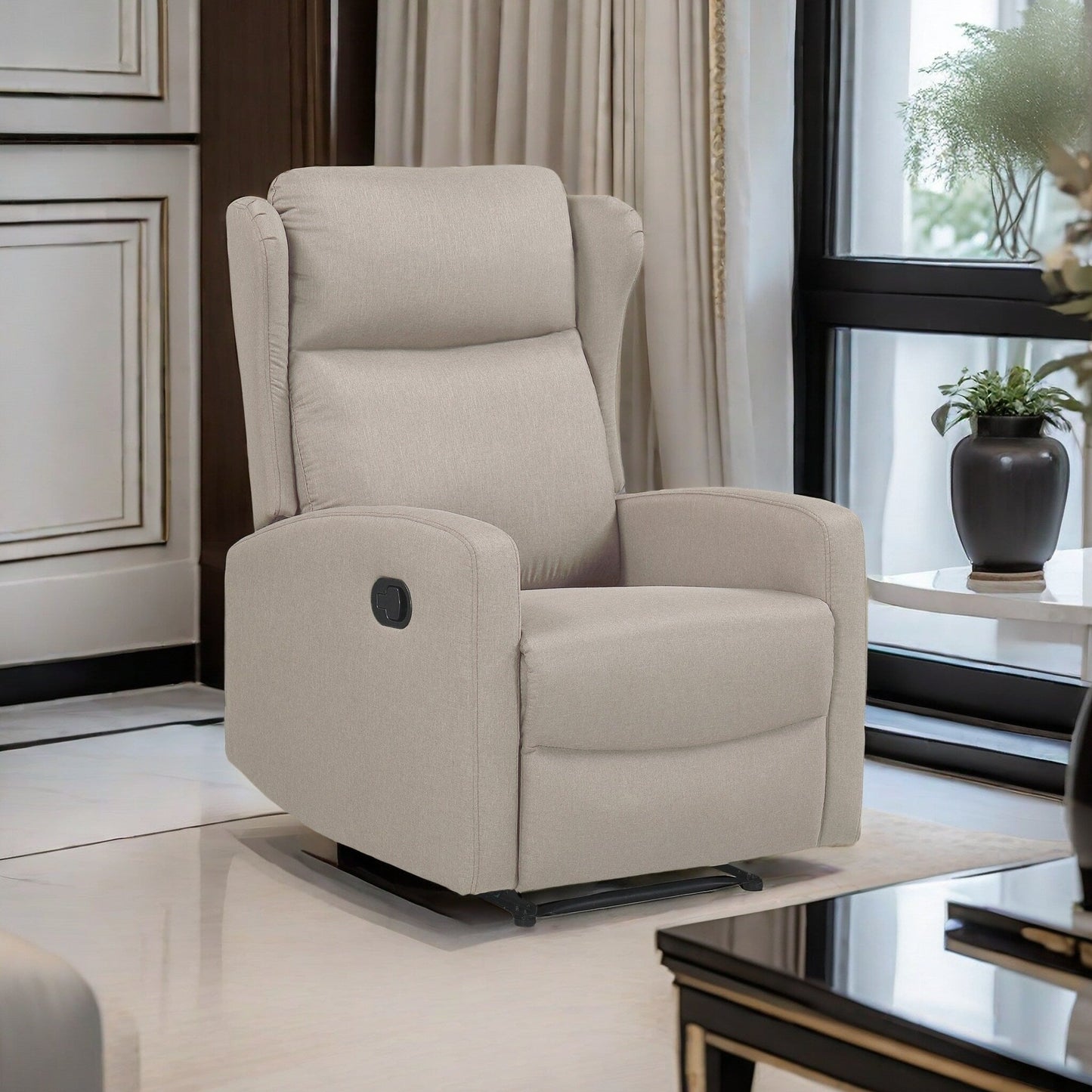 Fauteuil inclinable à bascule, canapé inclinable réglable avec support lombaire, fauteuil inclinable classique avec accoudoirs et dossier confortables