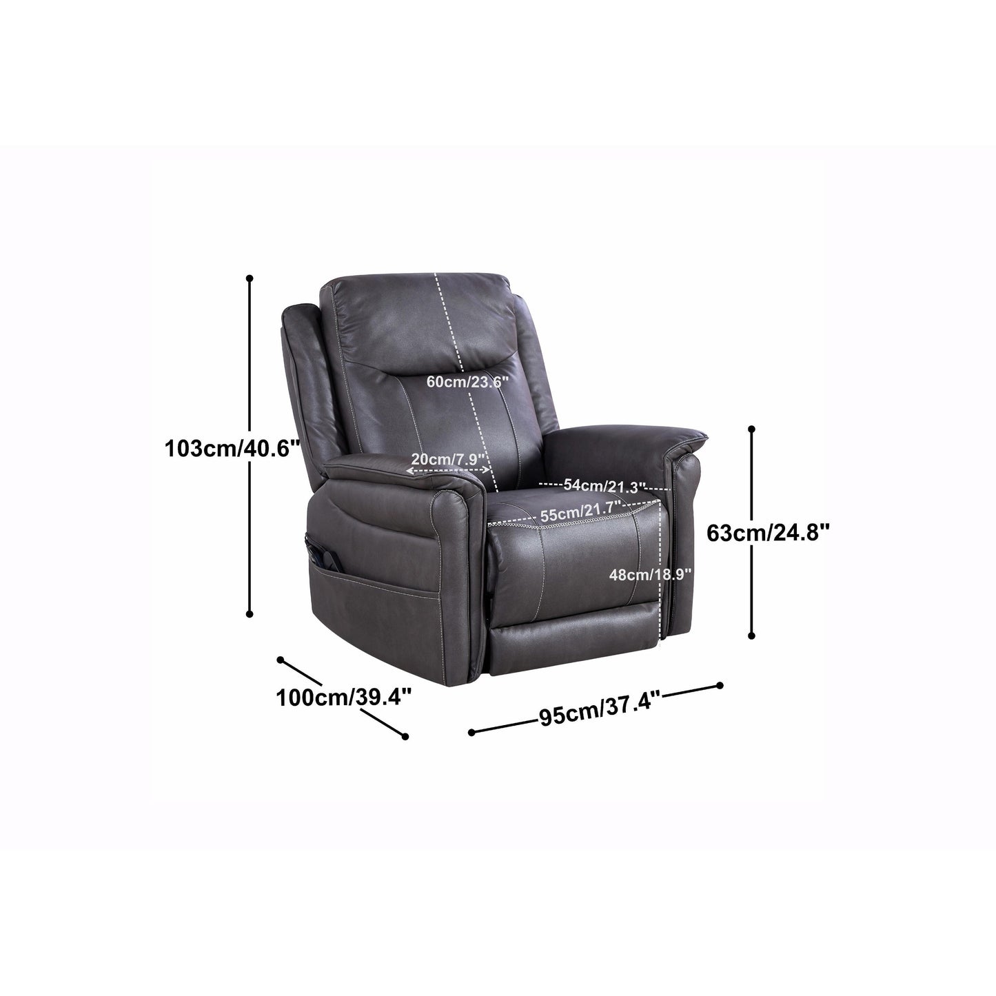 Fauteuil inclinable pivotant à 240 degrés, à bascule et à position infinie