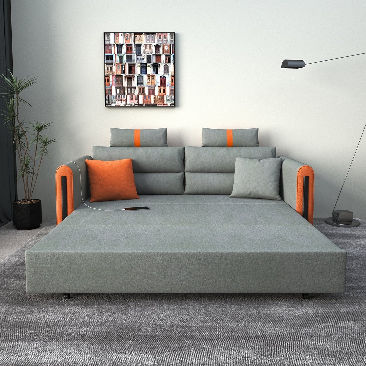 Canapé-lit pliant en tissu technologique Romision