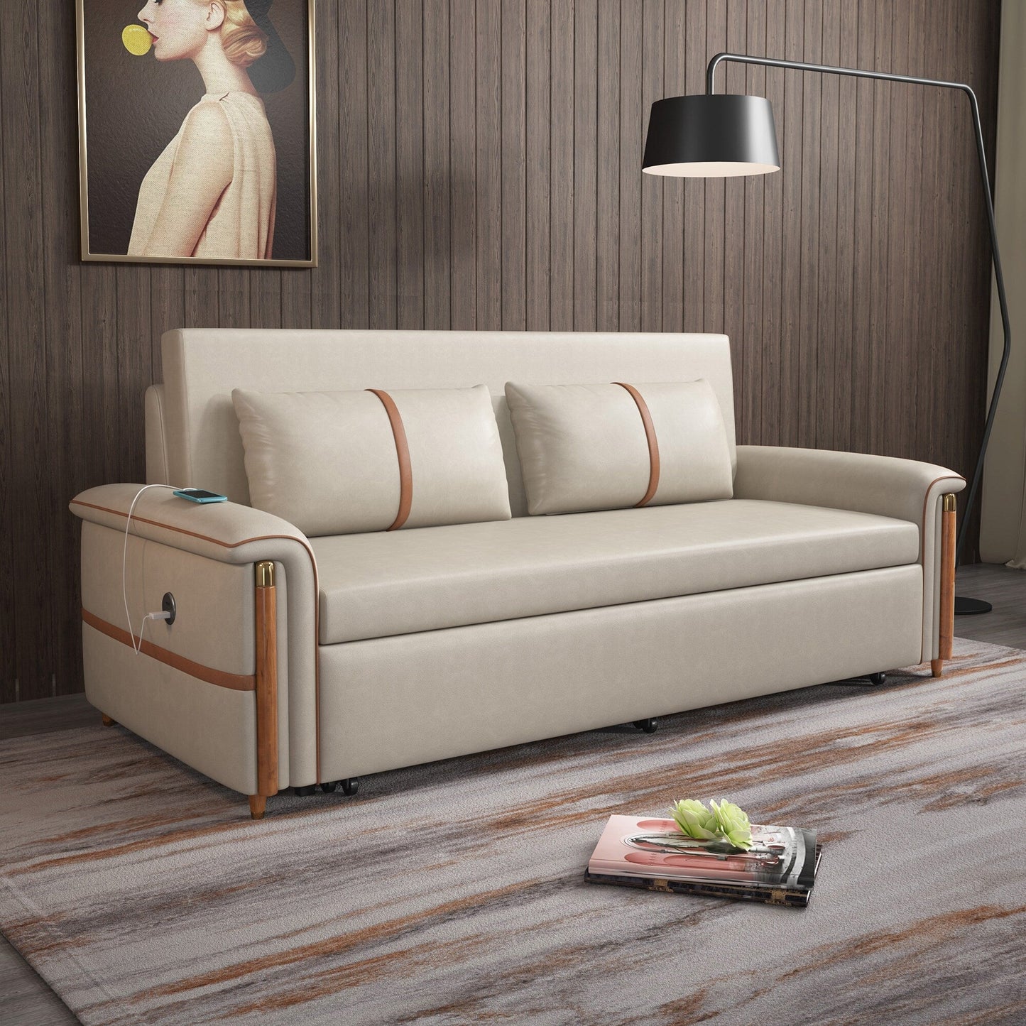 Canapé-lit pliant en tissu technologique Romision