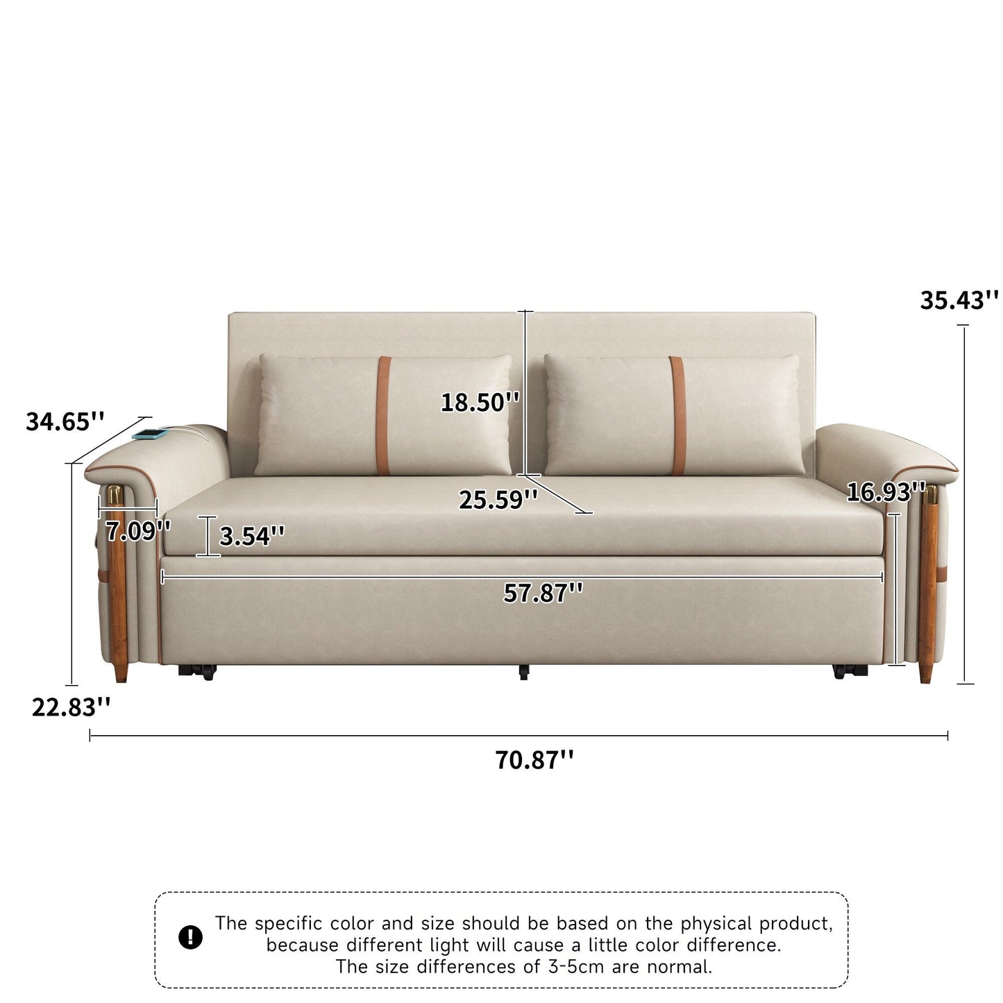 Canapé-lit pliant en tissu technologique Romision