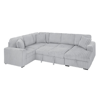 Canapé-lit gigogne Roomfitters de 307 cm, en tissu moelleux, confortable et rembourré, canapé-lit sectionnel surdimensionné en forme de U