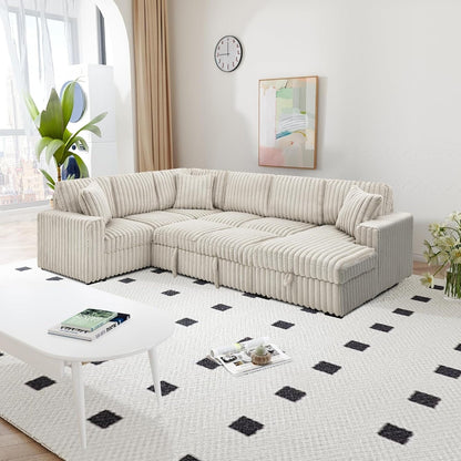 Canapé-lit gigogne Roomfitters de 307 cm, en tissu moelleux, confortable et rembourré, canapé-lit sectionnel surdimensionné en forme de U