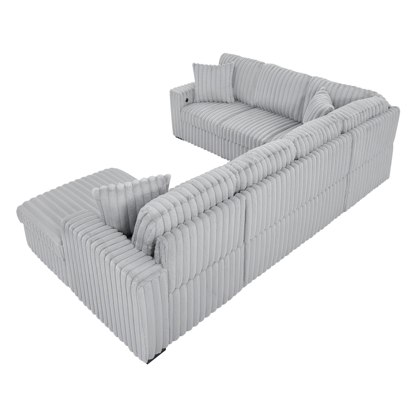 Canapé-lit gigogne Roomfitters de 307 cm, en tissu moelleux, confortable et rembourré, canapé-lit sectionnel surdimensionné en forme de U