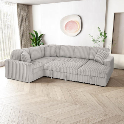 Canapé-lit gigogne Roomfitters de 307 cm, en tissu moelleux, confortable et rembourré, canapé-lit sectionnel surdimensionné en forme de U