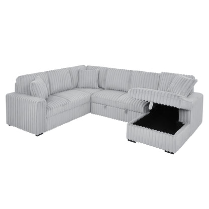 Canapé-lit gigogne Roomfitters de 307 cm, en tissu moelleux, confortable et rembourré, canapé-lit sectionnel surdimensionné en forme de U