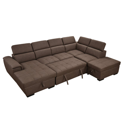 Canapé sectionnel en U Roomfitters 128 avec poufs, canapé modulaire réversible 7 places avec siège de rangement
