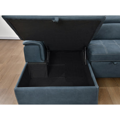 Canapé sectionnel en U Roomfitters 128 avec poufs, canapé modulaire réversible 7 places avec siège de rangement