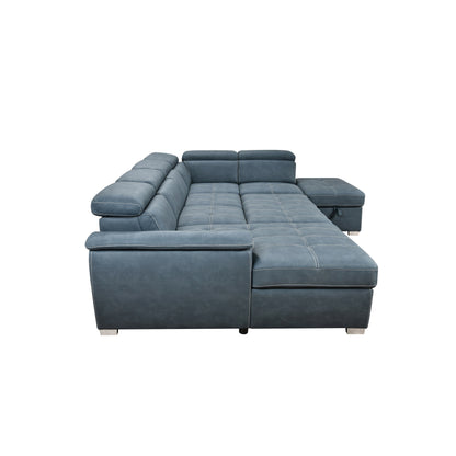 Canapé sectionnel en U Roomfitters 128 avec poufs, canapé modulaire réversible 7 places avec siège de rangement