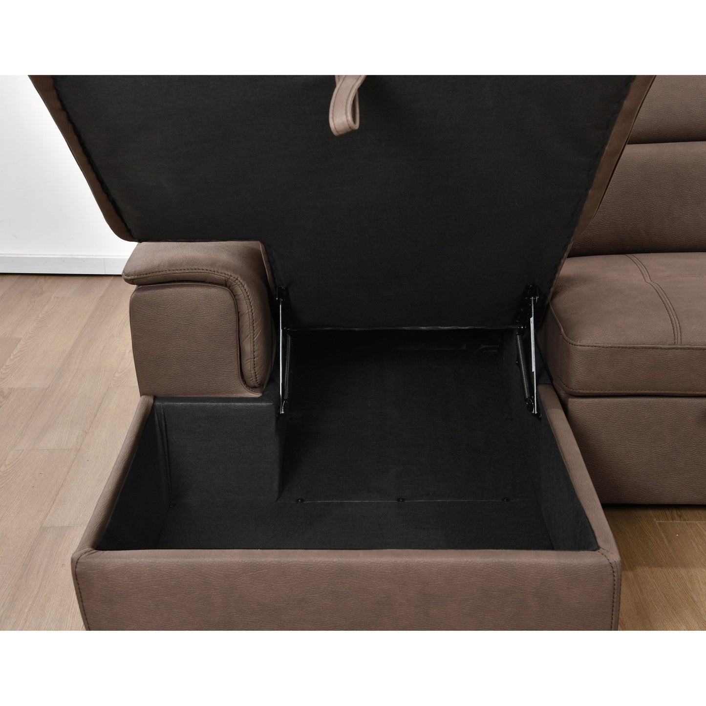 Canapé sectionnel en U Roomfitters 128 avec poufs, canapé modulaire réversible 7 places avec siège de rangement