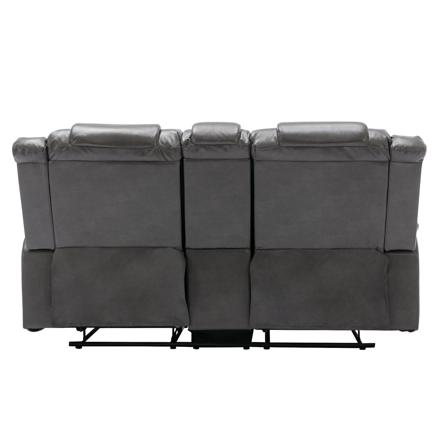 Fauteuil inclinable manuel 2 places pour home cinéma Roomfitters, avec coffre de rangement et porte-gobelets, gris