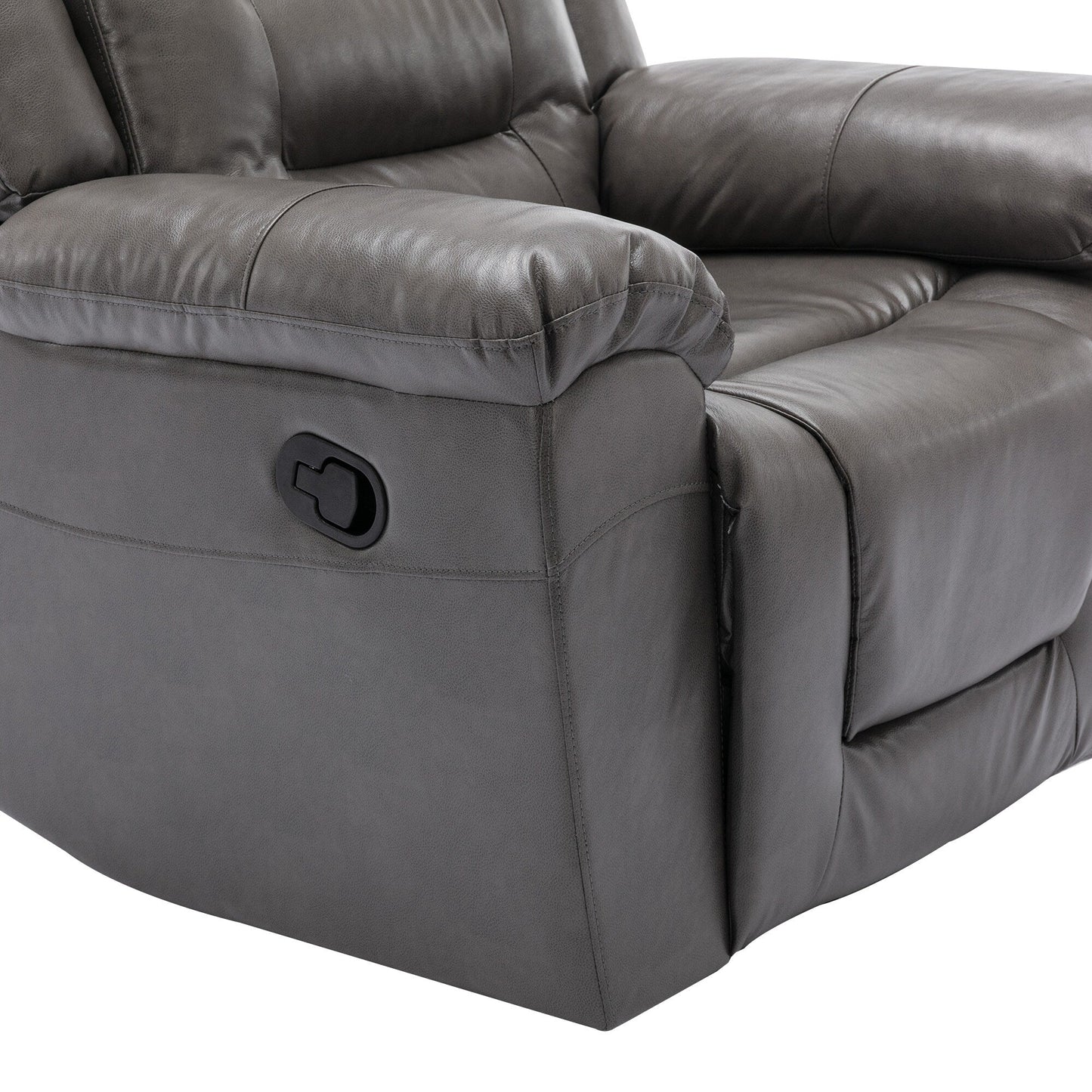 Fauteuil inclinable manuel 2 places pour home cinéma Roomfitters, avec coffre de rangement et porte-gobelets, gris
