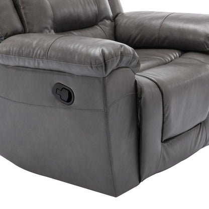 Fauteuil inclinable manuel 2 places pour home cinéma Roomfitters, avec coffre de rangement et porte-gobelets, gris