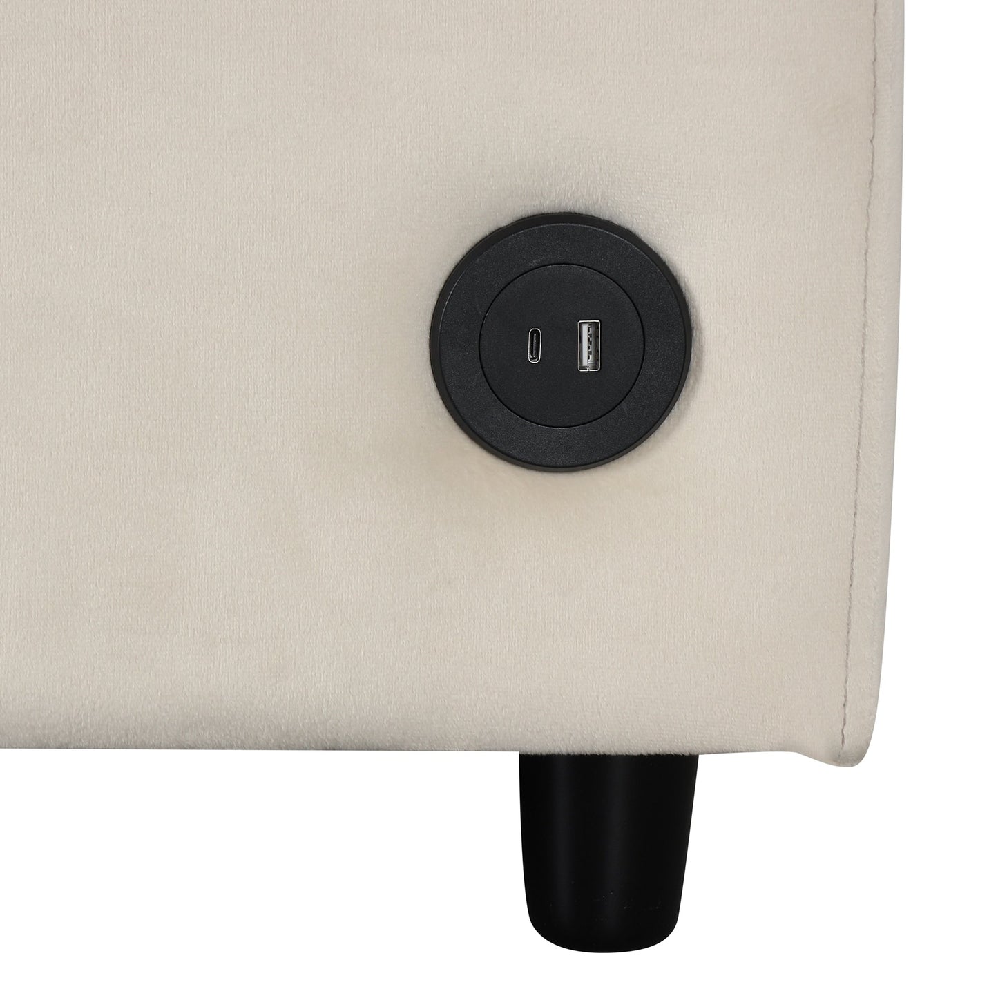 Canapé-lit gigogne 2 en 1 Roomfitters avec surmatelas double haut de gamme, ports USB et design compact pour le salon