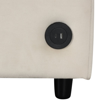 Canapé-lit gigogne 2 en 1 Roomfitters avec surmatelas double haut de gamme, ports USB et design compact pour le salon