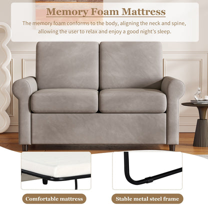 Canapé-lit gigogne 2 en 1 Roomfitters avec surmatelas double haut de gamme, ports USB et design compact pour le salon