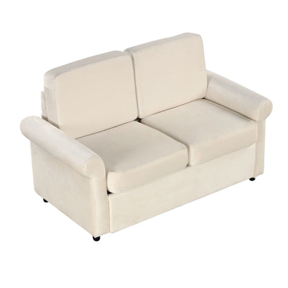 Canapé-lit gigogne 2 en 1 Roomfitters avec surmatelas double haut de gamme, ports USB et design compact pour le salon