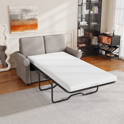 Canapé-lit gigogne 2 en 1 Roomfitters avec surmatelas double haut de gamme, ports USB et design compact pour le salon