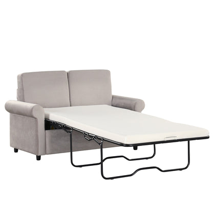 Canapé-lit gigogne 2 en 1 Roomfitters avec surmatelas double haut de gamme, ports USB et design compact pour le salon