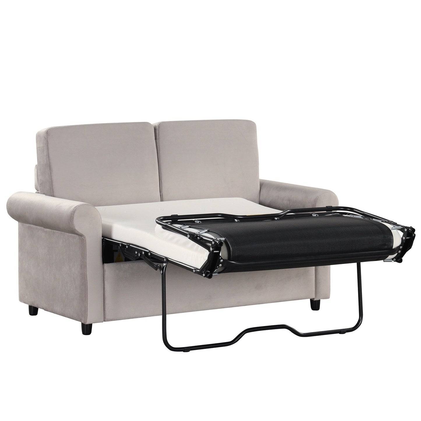 Canapé-lit gigogne 2 en 1 Roomfitters avec surmatelas double haut de gamme, ports USB et design compact pour le salon