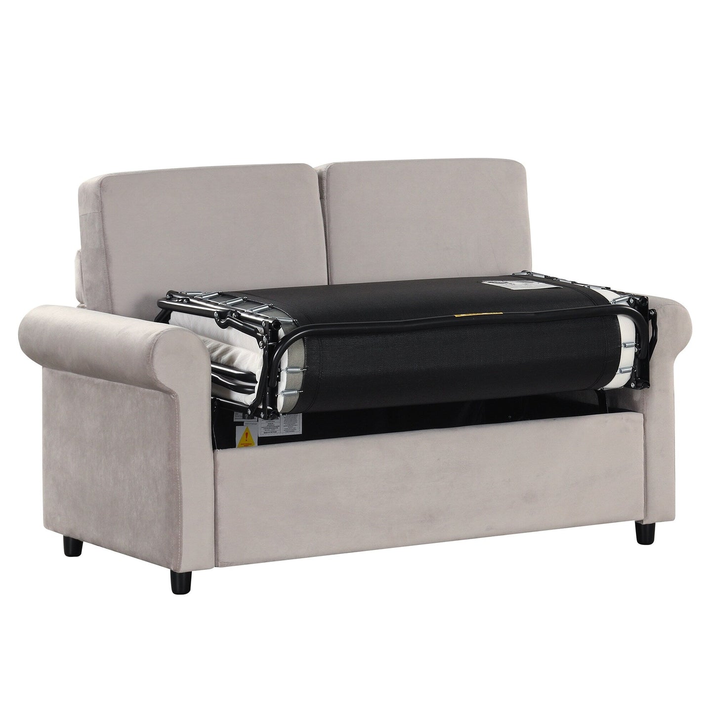 Canapé-lit gigogne 2 en 1 Roomfitters avec surmatelas double haut de gamme, ports USB et design compact pour le salon