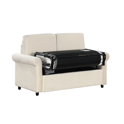 Canapé-lit gigogne 2 en 1 Roomfitters avec surmatelas double haut de gamme, ports USB et design compact pour le salon