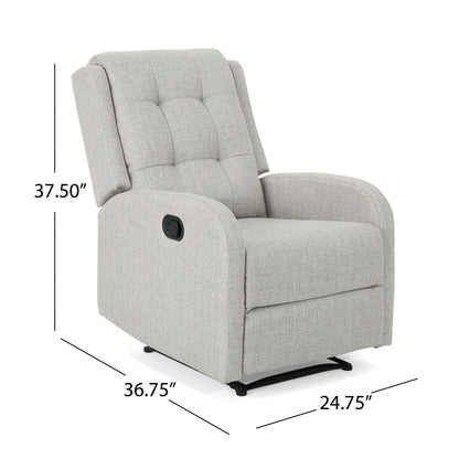 Fauteuil inclinable standard manuel Roomfitters 24,75 pouces, confortable pour salon et chambre, beige