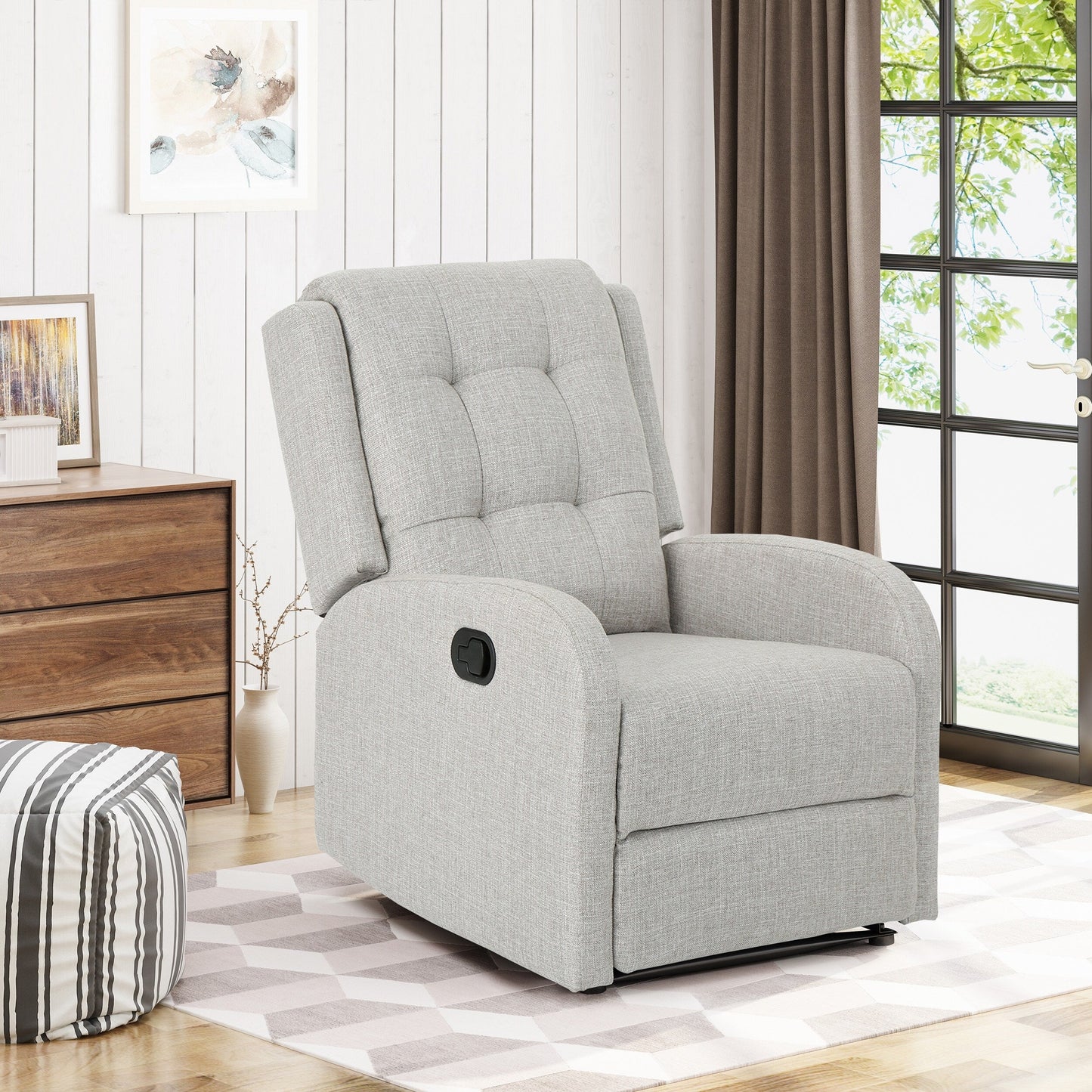 Fauteuil inclinable standard manuel Roomfitters 24,75 pouces, confortable pour salon et chambre, beige