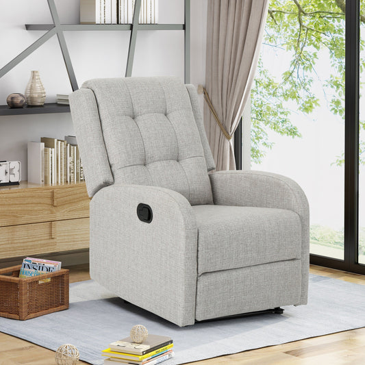 Fauteuil inclinable standard manuel Roomfitters 24,75 pouces, confortable pour salon et chambre, beige