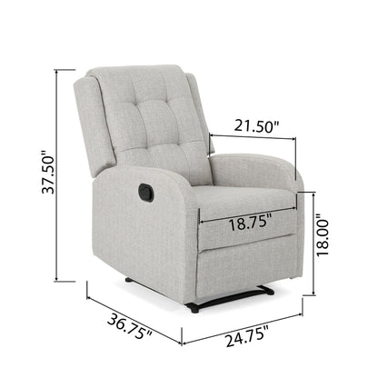 Fauteuil inclinable standard manuel Roomfitters 24,75 pouces, confortable pour salon et chambre, beige