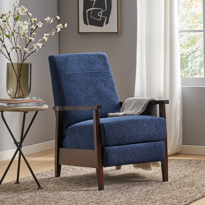 Fauteuil inclinable manuel en bois de 62 cm de large, fauteuil de salon confortable pour le salon