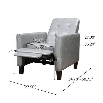 Fauteuil club inclinable manuel Roomfitters 26,75 pouces avec accoudoirs roulés et rembourrage moelleux pour un confort optimal, gris foncé