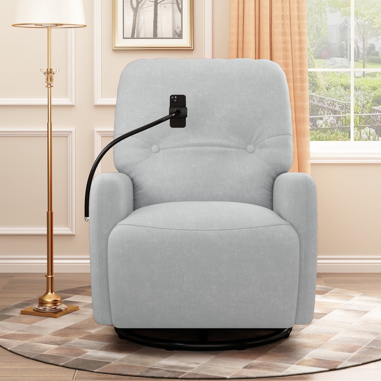 Roomfitters Fauteuil inclinable électrique pivotant à 270 degrés pour home cinéma Canapé inclinable simple à bascule