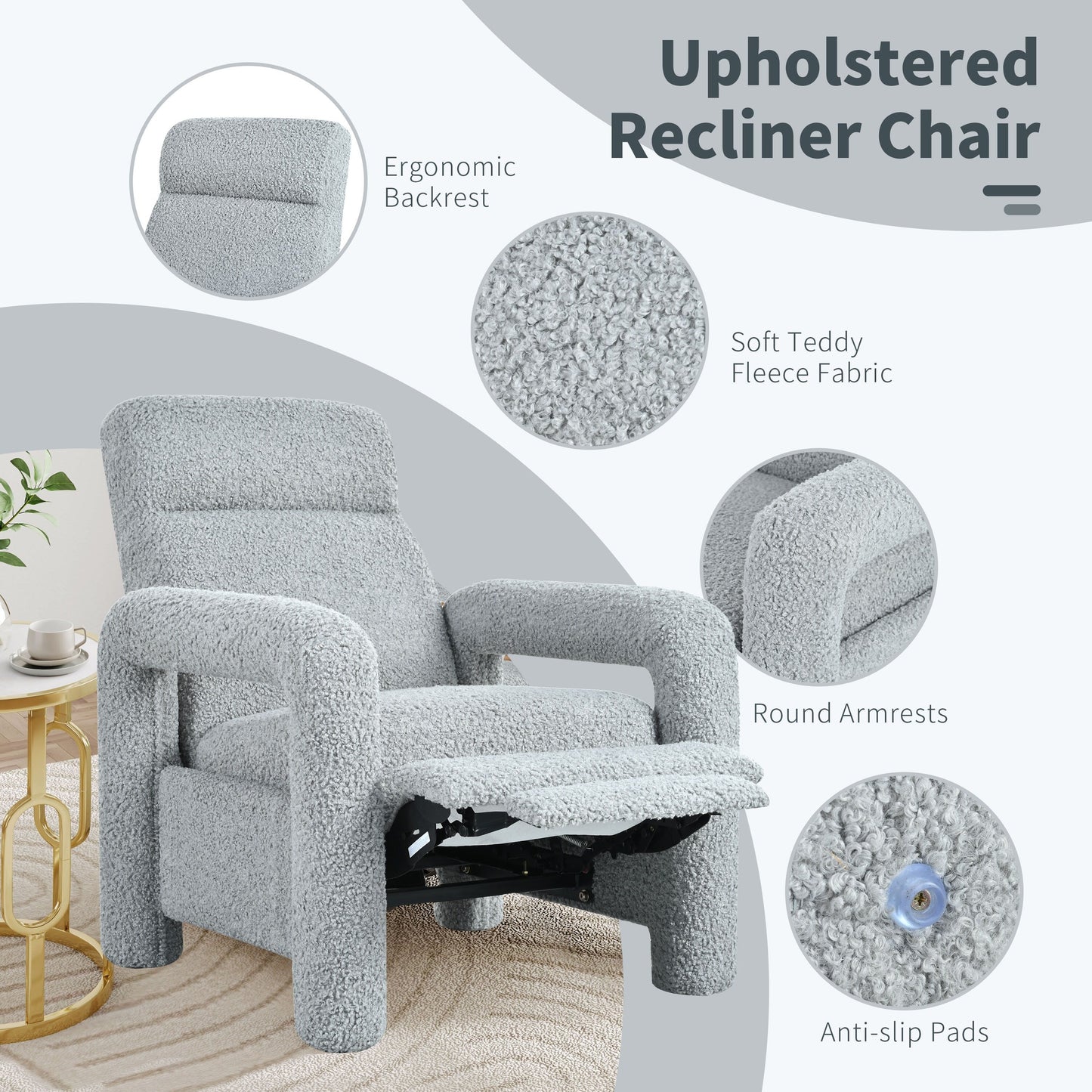 Fauteuil inclinable rembourré Roomfitters 31.25 pour salon