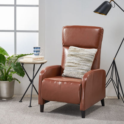 Fauteuil inclinable standard Roomfitters 33,5" de large en similicuir, marron