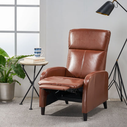 Fauteuil inclinable standard Roomfitters 33,5" de large en similicuir, marron