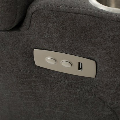 Fauteuil inclinable standard électrique Roomfitters 33 pouces avec rangement pour accoudoirs et port USB, ardoise