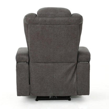 Fauteuil inclinable standard électrique Roomfitters 33 pouces avec rangement pour accoudoirs et port USB, ardoise