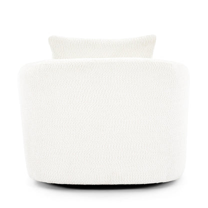 Roomfitters Fauteuil pivotant 360° en chenille rembourré avec coussin décoratif pour salon, chambre, bureau, hôtel