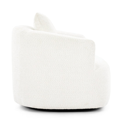 Roomfitters Fauteuil pivotant 360° en chenille rembourré avec coussin décoratif pour salon, chambre, bureau, hôtel