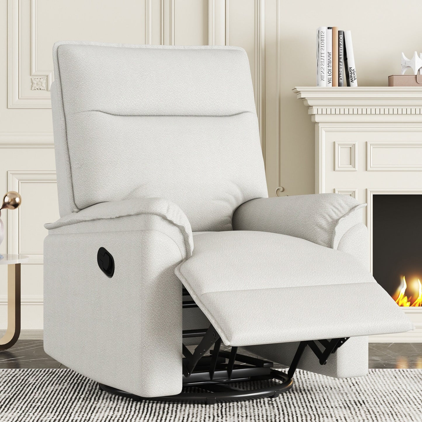 Fauteuil inclinable manuel rembourré pivotant à 360° Roomfitters, canapé inclinable polyvalent pour cinéma et fauteuil à bascule pour chambre d'enfant