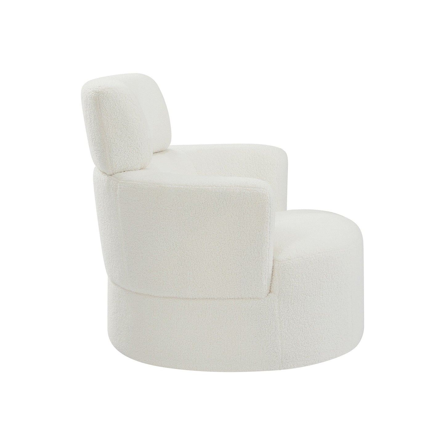 Fauteuil d'appoint pivotant à 360° rembourré Roomfitters avec appui-tête réglable pour salon